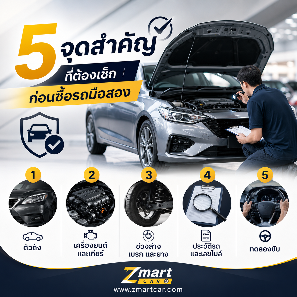 5 จุดสำคัญที่ต้องเช็กก่อนซื้อรถมือสอง